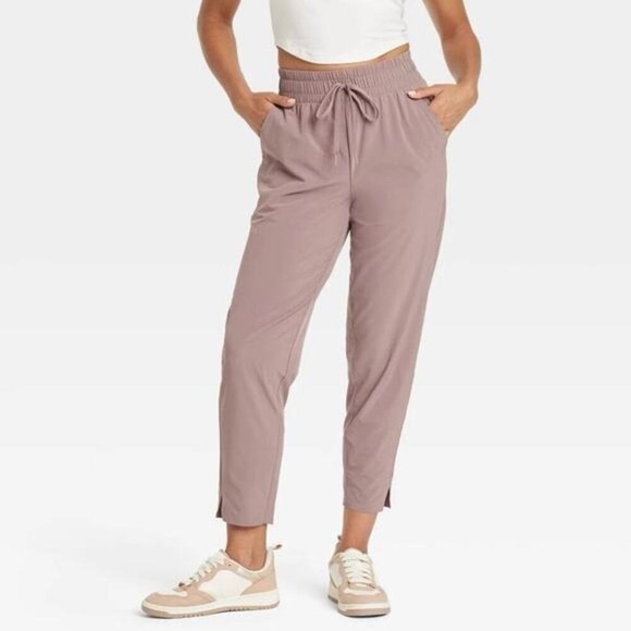 all in motion Pants - All In Motion Women's Active Light High-Rise Taper Pants Brown Size L
